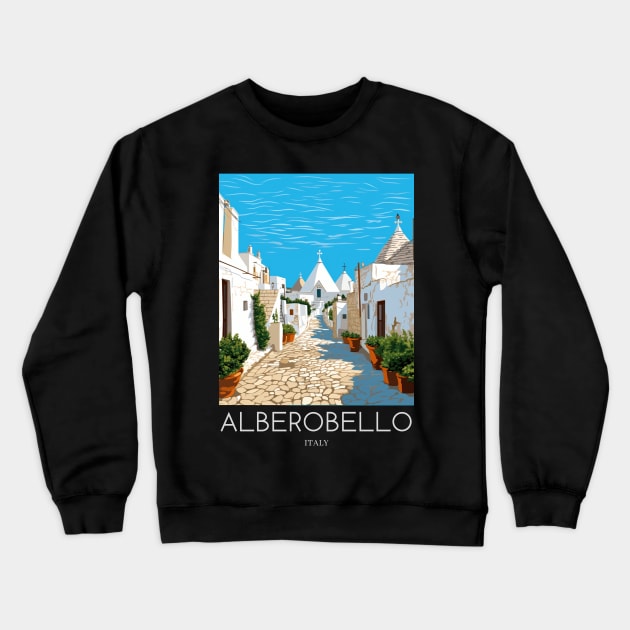 A Pop Art Travel Print of Alberobello - Italy Crewneck Sweatshirt by Studio Red Koala